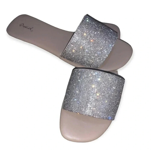 Qupid bling rhinestone Mcbling sandals - Picture 1 of 3